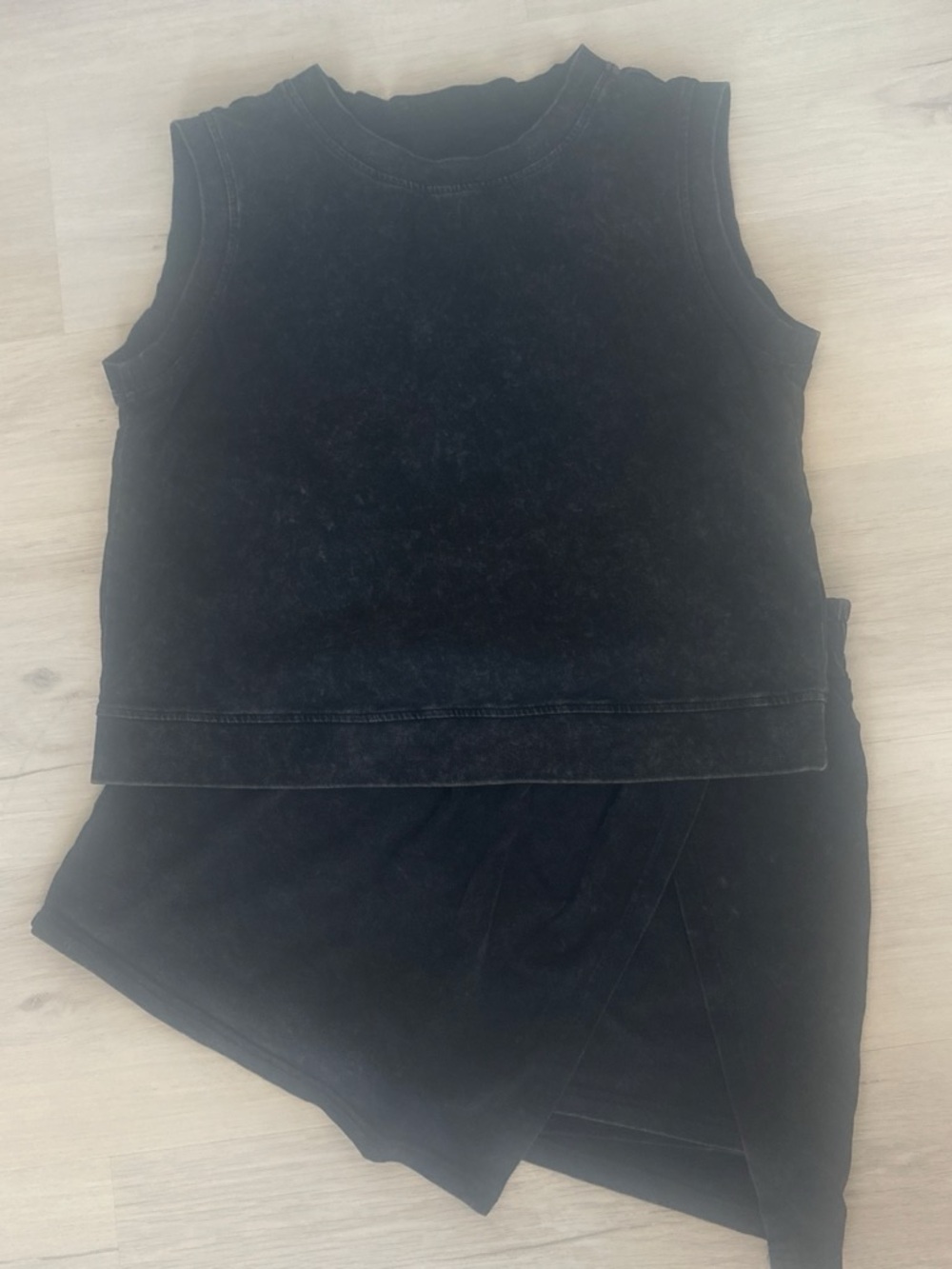 Sleeveless Black Tank Top and Skort set- Women's
